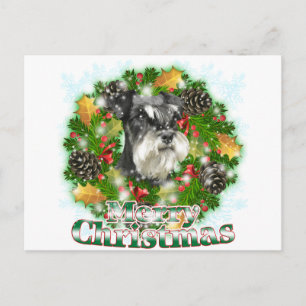 Frohe Weihnachtsminiatur Schnauser Feiertagspostkarte
