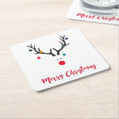 Frohe Weihnachtsminimalisten und abstrakte Rentier Rechteckiger Pappuntersetzer (angewinkelt)