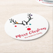 Frohe Weihnachtsminimalisten und niedliche Rentier Runder Pappuntersetzer (Angewinkelt)