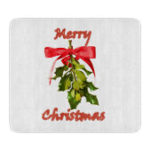 Frohe Weihnachtsmistel Schneidebrett (Vorderseite)