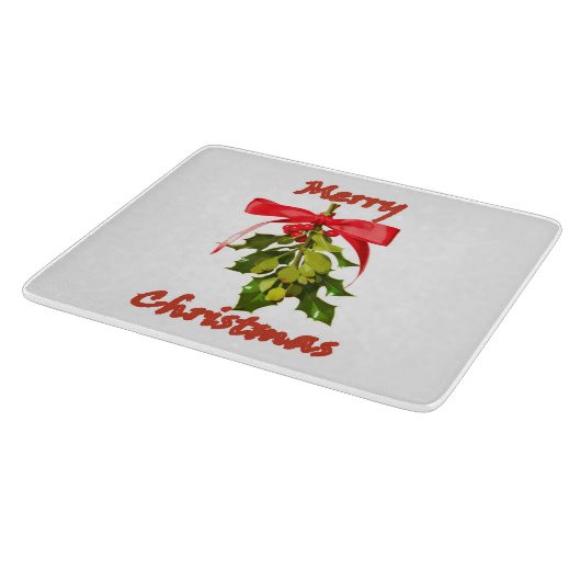 Frohe Weihnachtsmistel Schneidebrett (Ecke)
