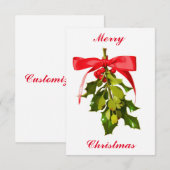 Frohe Weihnachtsmistletoe Einladung (Vorne/Hinten)