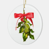 Frohe Weihnachtsmistletoe Keramikornament (Links)