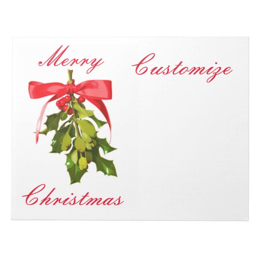 Frohe Weihnachtsmistletoe Notizblock (Vorderseite)