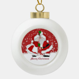 Frohe Weihnachtsmistletoe Santa Ball Ornament