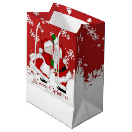 Frohe Weihnachtsmistletoe Santa Gift Bag Mittlere Geschenktüte