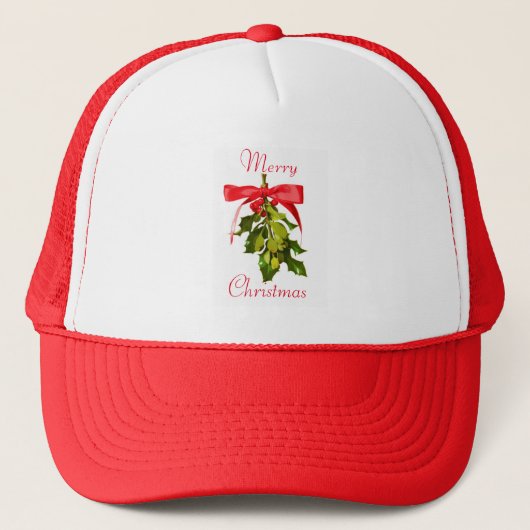 Frohe Weihnachtsmistletoe Truckerkappe (Vorderseite)