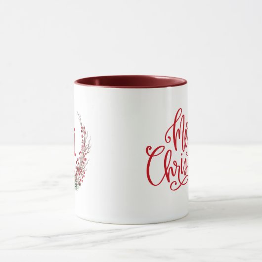 Frohe Weihnachtsmonogramm  Tasse (Zentrum)
