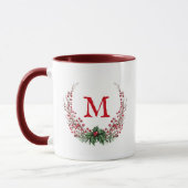 Frohe Weihnachtsmonogramm Tasse (Links)