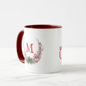 Frohe Weihnachtsmonogramm  Tasse (Vorderseite Links)