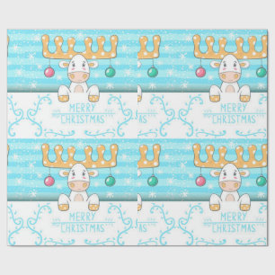Frohe Weihnachtsmoose Geschenkpapier