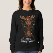 Frohe Weihnachtsmoose Xmas Tree Light Sweatshirt (Vorderseite)