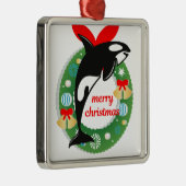 Frohe Weihnachtsmörder Silbernes Ornament (Rechts)