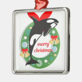 Frohe Weihnachtsmörder Silbernes Ornament (Links)
