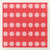 Frohe Weihnachtsmuster 5 Glasuntersetzer (Vorderseite)