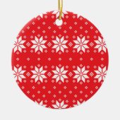 Frohe Weihnachtsmuster 5 Keramik Ornament (Vorne)