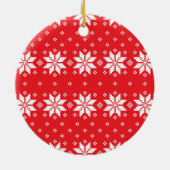 Frohe Weihnachtsmuster 5 Keramik Ornament (Hinten)