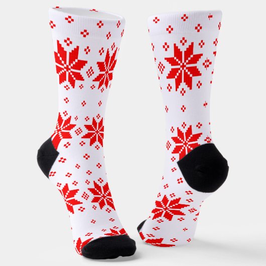 Frohe Weihnachtsmuster 5 Socken (Gewinkelt)