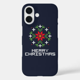 Frohe Weihnachtsmuster 6 iPhone 16 Hülle