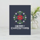 Frohe Weihnachtsmuster 6 Einladung (Stehend Vorderseite)