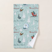 Frohe Weihnachtsmuster Badhandtuch Set (Handtuch)
