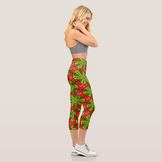 Frohe Weihnachtsmuster Capri Leggings (Rechts)