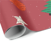 Frohe Weihnachtsmuster Dekoration Tree Star Geschenkpapier (Rolleneckpunkt)