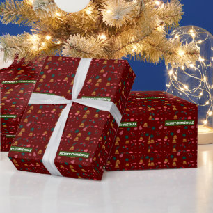 Frohe Weihnachtsmuster Elegant Geschenkpapier