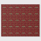 Frohe Weihnachtsmuster Elegant Geschenkpapier (Flach)