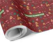 Frohe Weihnachtsmuster Elegant Geschenkpapier (Rolleneckpunkt)