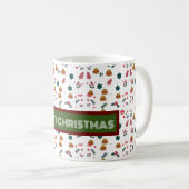 Frohe Weihnachtsmuster Elegant Kaffeetasse (VorderseiteRechts)