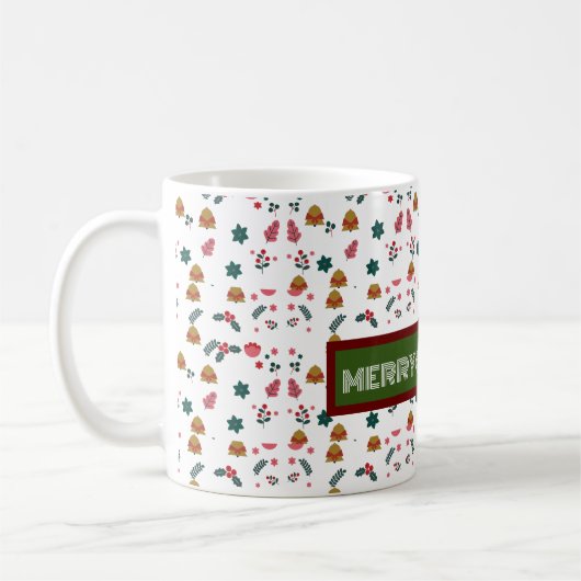 Frohe Weihnachtsmuster Elegant Kaffeetasse (Links)