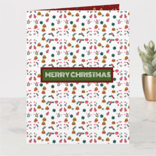 Frohe Weihnachtsmuster Elegant Karte
