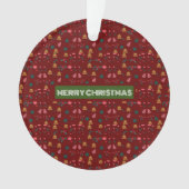 Frohe Weihnachtsmuster Elegant Ornament (Vorderseite)