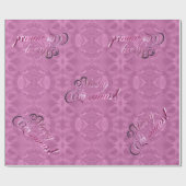 Frohe Weihnachtsmuster Elegant Pink Script Geschenkpapier (Flach)