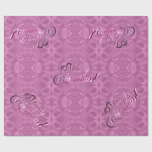 Frohe Weihnachtsmuster Elegant Pink Script Geschenkpapier (Flach)