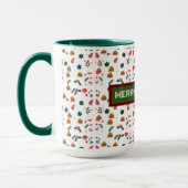 Frohe Weihnachtsmuster Elegant Tasse (Links)