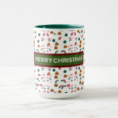 Frohe Weihnachtsmuster Elegant Tasse (Zentrum)