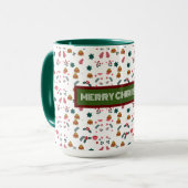 Frohe Weihnachtsmuster Elegant Tasse (Vorderseite Links)
