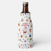 Frohe Weihnachtsmuster Flaschenkühler (Flaschenvorderseite)