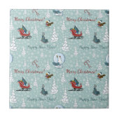 Frohe Weihnachtsmuster Fliese (Vorderseite)