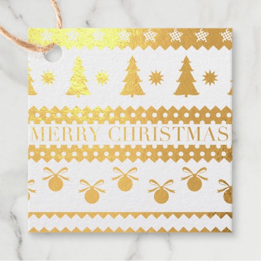 Frohe Weihnachtsmuster Geschenkanhänger (Vorderseite)