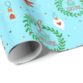 Frohe Weihnachtsmuster Geschenkpapier (Rolleneckpunkt)