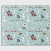 Frohe Weihnachtsmuster Geschenkpapier (Flach)