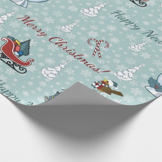 Frohe Weihnachtsmuster Geschenkpapier (Ecke)