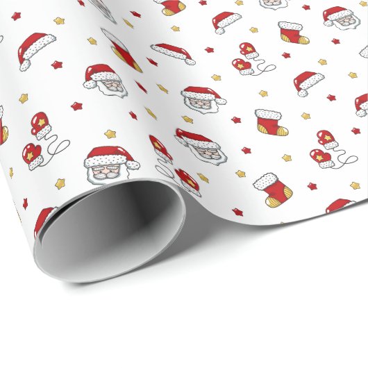 Frohe Weihnachtsmuster Geschenkpapier (Rolleneckpunkt)