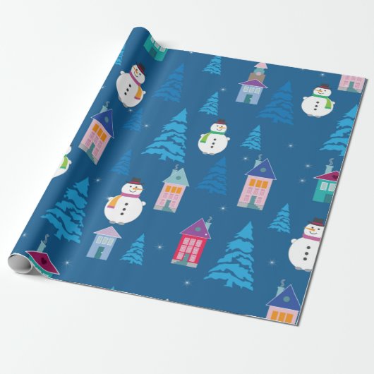 Frohe Weihnachtsmuster Geschenkpapier (Ungerollt)