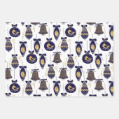 Frohe Weihnachtsmuster Geschenkpapier Set (Vorderseite)