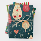 Frohe Weihnachtsmuster Geschenkpapier Set (Beispiel)