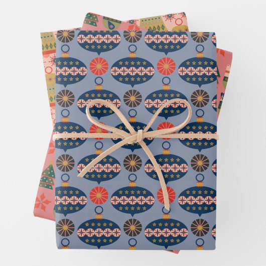 Frohe Weihnachtsmuster Geschenkpapier Set (Beispiel)